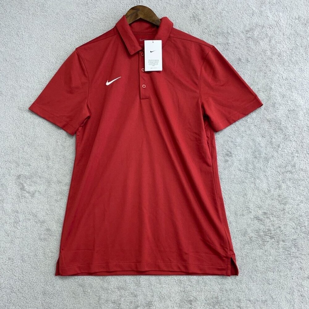 Nike Men's S Red Dri-Fit Golf Polo Shirt Moisture-Wicking Lightweight N0626 - Picture 2 of 9